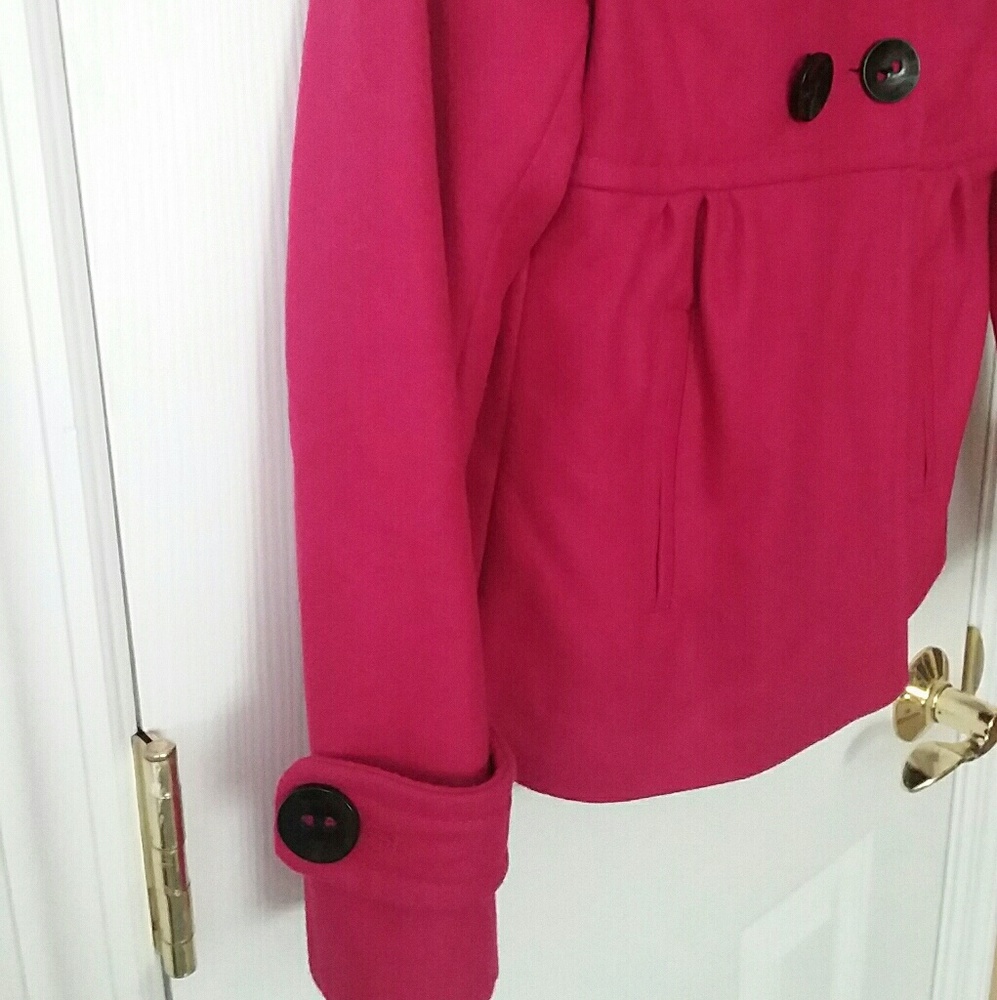 Black Rivet Girls Raspberry Color Coat - Picture 3 of 7
